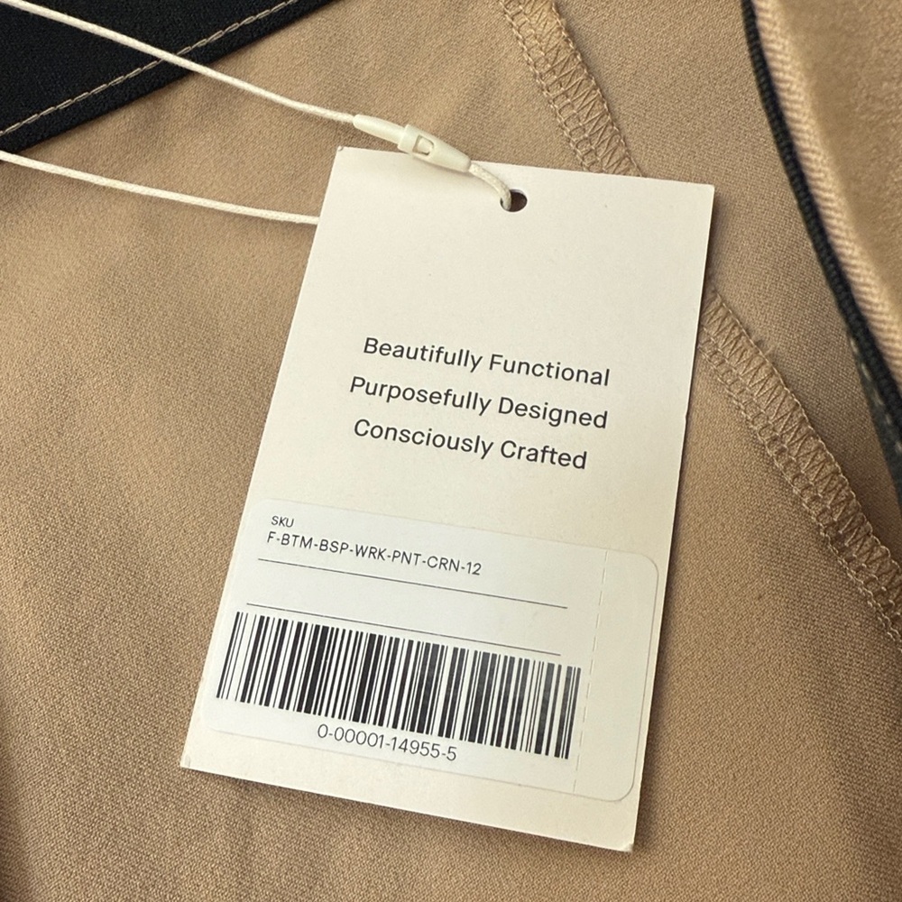 NWT Everlane Bi-Stretch High Rise Tan Khaki Side Zip Pull On Work Pants Size 12 - Picture 11 of 13
